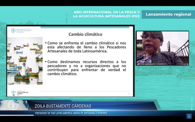 Zoila Bustamante entrega importante mensaje en la inauguración del Año Internacional de la Pesca y la Acuicultura Artesanal